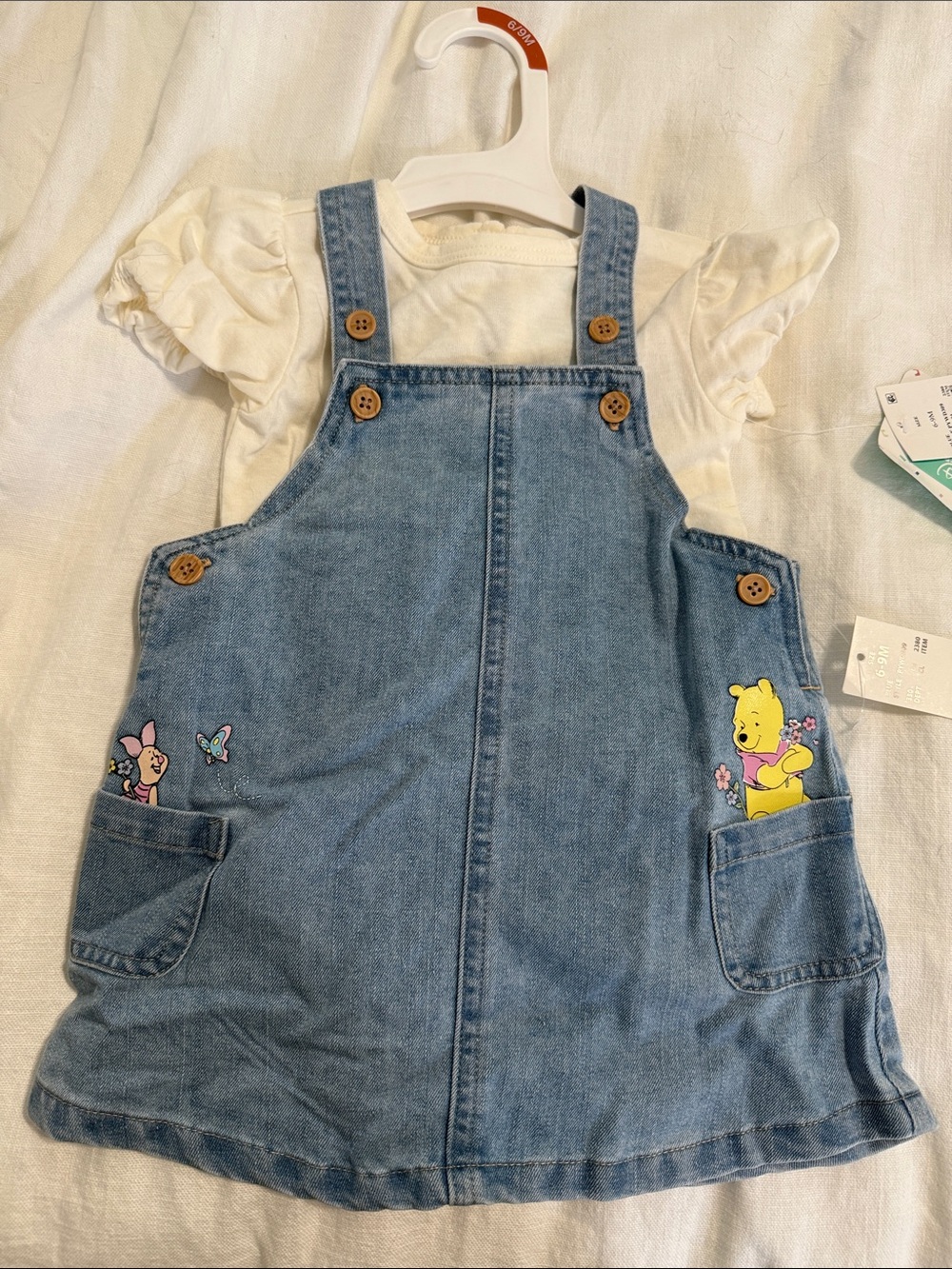 Disney Blue Denim Winnie the Pooh & Piglet Overall Dress